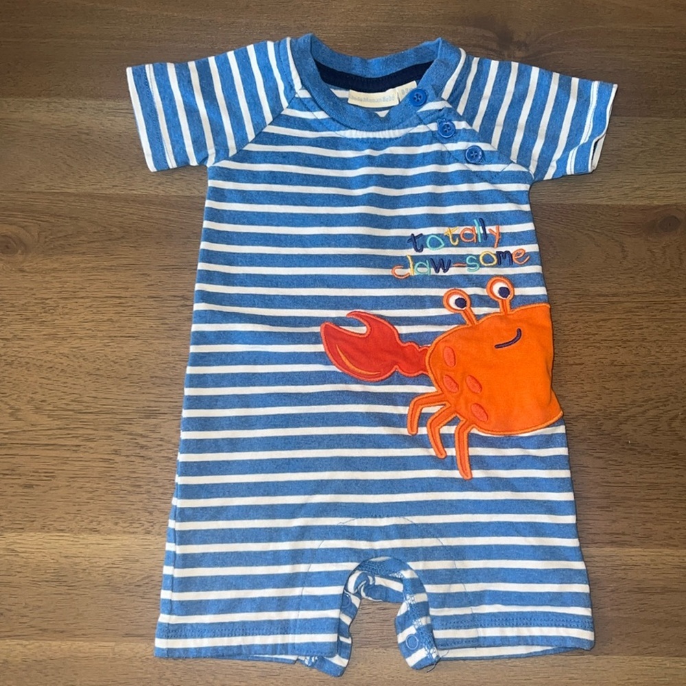 JoJo Maman Bebe Crab Romper 0-3 Months